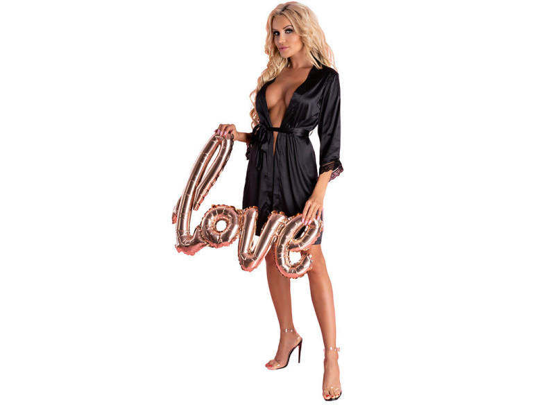 LIVCO CORSETTI FASHION - ARILADYEN LC 90568 DRESSING GOWN + PANTY BLACK