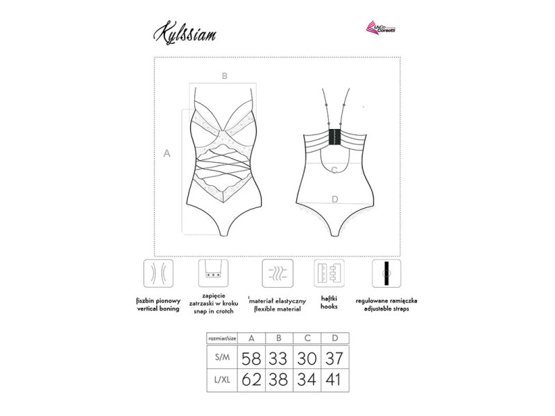 LIVCO CORSETTI FASHION - KYLSSIAM LC 90613 BODY BLACK L/XL