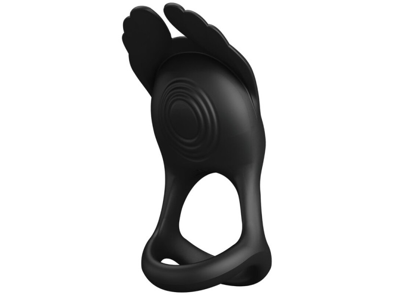 PRETTY LOVE - SILAS VIBRANT PENIS RING 7 VIBRATIONS BLACK SILICONE