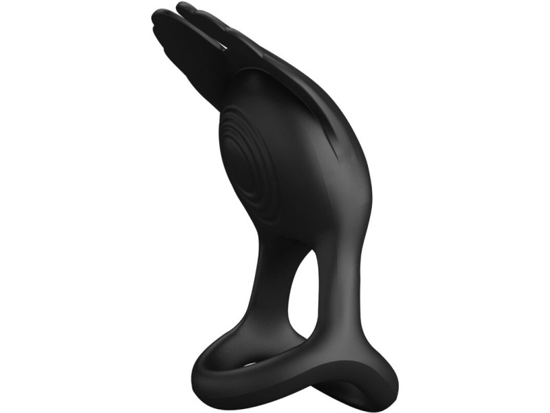 PRETTY LOVE - SILAS VIBRANT PENIS RING 7 VIBRATIONS BLACK SILICONE