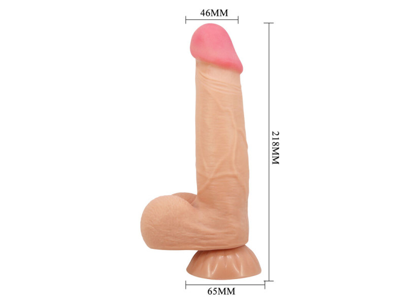 PRETTY LOVE - SLIDING SKIN SERIES REALISTIC DILDO WITH SLIDING SKIN SUCTION CUP 21.8 CM