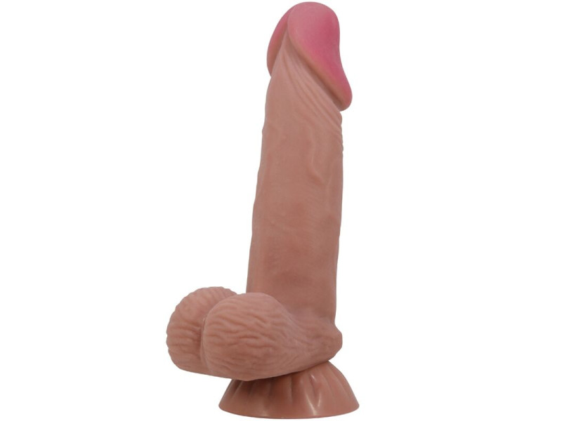 PRETTY LOVE - SLIDING SKIN SERIES REALISTIC DILDO WITH SLIDING BROWN SKIN SUCTION CUP 19.4 CM