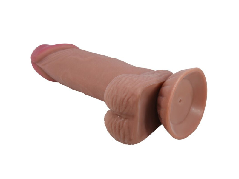 PRETTY LOVE - SLIDING SKIN SERIES REALISTIC DILDO WITH SLIDING BROWN SKIN SUCTION CUP 19.4 CM