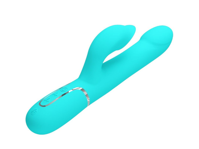 PRETTY LOVE - RABBIT VIBRATOR PEARLS AQUA GREEN