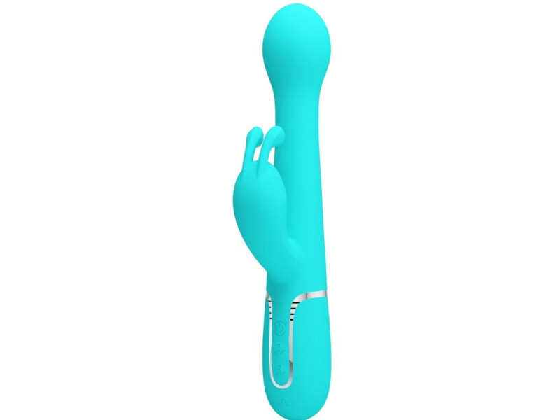 PRETTY LOVE - DEJON RABBIT VIBRATOR 3 IN 1 MULTIFUNCTION AQUA GREEN