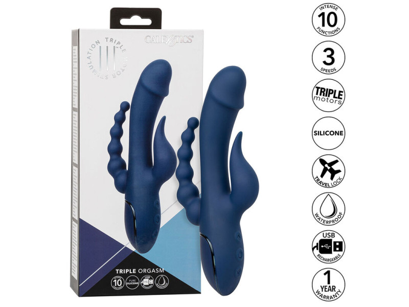 CALEXOTICS - VIBRATOR TRIPLE ORGASM BLUE