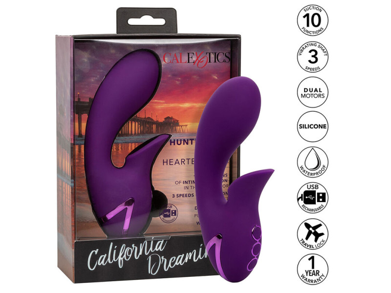 CALEXOTICS - HUNTINGTON BEACH HEARTBREAKER STIMULATOR & SUCKER PURPLE BY CALIFORNIA DREAMING