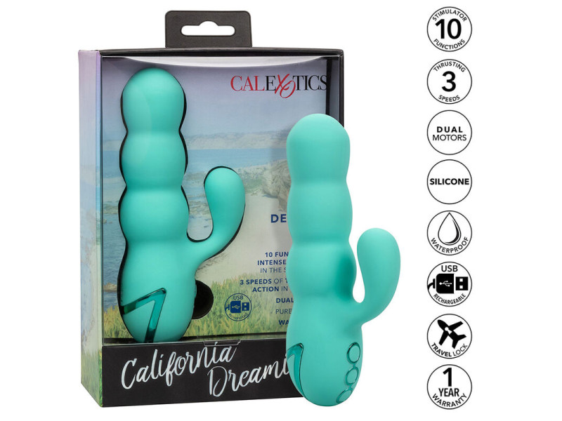 CALEXOTICS - DEL MAR DIVA VIBRATOR RABBIR AQUA GREEN BY CALIFORNIA DREAMING