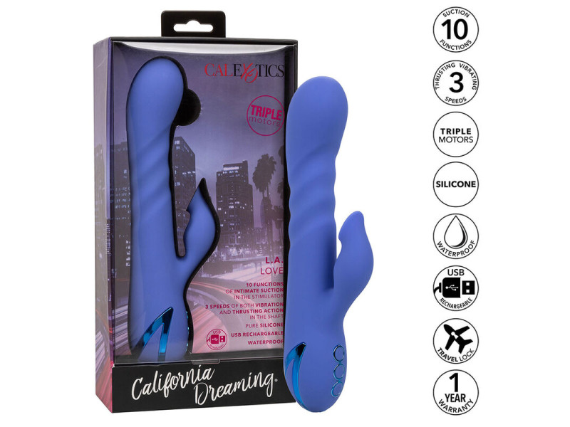 CALEXOTICS - L.A LOVE VIBRATOR & SUCKER BLUE BY CALIFORNIA DREAMING