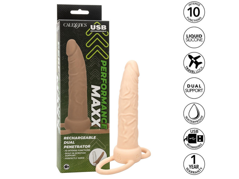 CALEXOTICS - PERFORMANCE MAXX RECHARGABLE DUAL PENETRATOR LIGHT SKIN