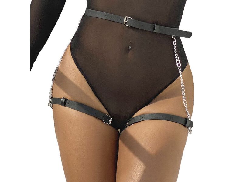 SUBBLIME - LEATHER BELT HARNESS BLACK ONE SIZE