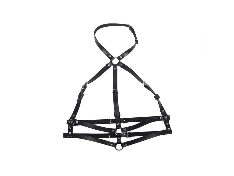 SUBBLIME - LEATHER RING CHEST HARNESS BLACK ONE SIZE