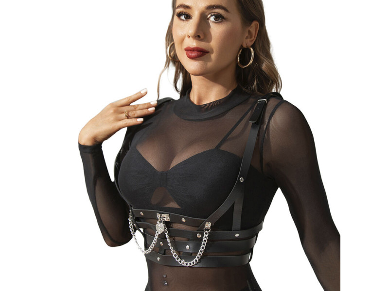 SUBBLIME - CORSET HARNESS WITH CHAINDETAIL ONE SIZE