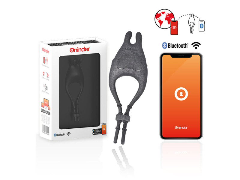 ONINDER - PAMPA RECHARGEABLE ADJUSTABLE VIBRATOR RING WITH CLITORIS STIMULATOR 10 SPEED - FREE APP