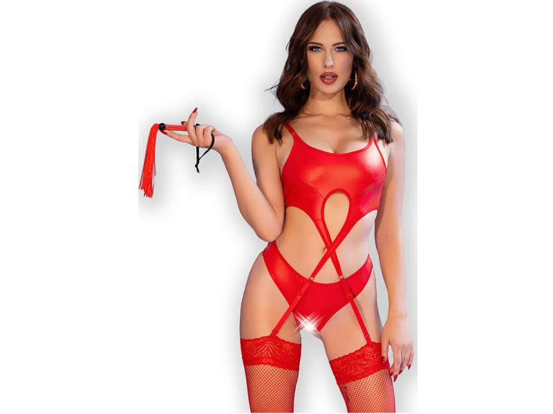 CHILIROSE - CR 4625 SET FOUR PIECES CROTCHLESS RED S