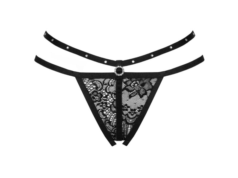 LIVCO CORSETTI FASHION - NOMADE THONG CROTCHLESS BLACK