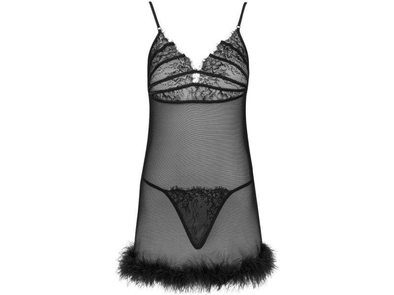 LIVCO CORSETTI FASHION - ZERUNAM SET BABYDOLL + BLACK THONG