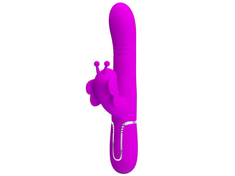 PRETTY LOVE - MULTIFUNCTION RABBIT VIBRATOR 4 IN 1 BUTTERFLY FUCHSIA