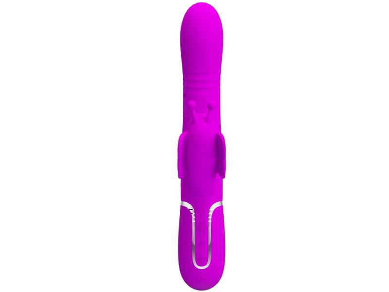 PRETTY LOVE - MULTIFUNCTION RABBIT VIBRATOR 4 IN 1 BUTTERFLY FUCHSIA