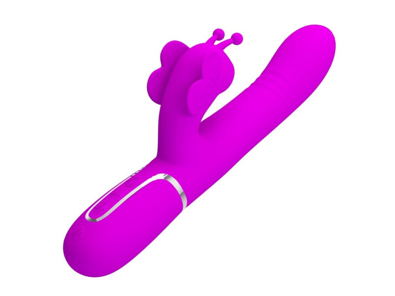 PRETTY LOVE - MULTIFUNCTION RABBIT VIBRATOR 4 IN 1 BUTTERFLY FUCHSIA