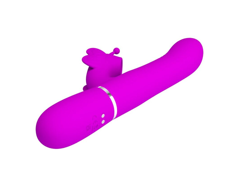 PRETTY LOVE - MULTIFUNCTION RABBIT VIBRATOR 4 IN 1 BUTTERFLY FUCHSIA