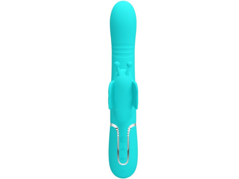 PRETTY LOVE - MULTIFUNCTION RABBIT VIBRATOR 4 IN 1 BUTTERFLY AQUA GREEN