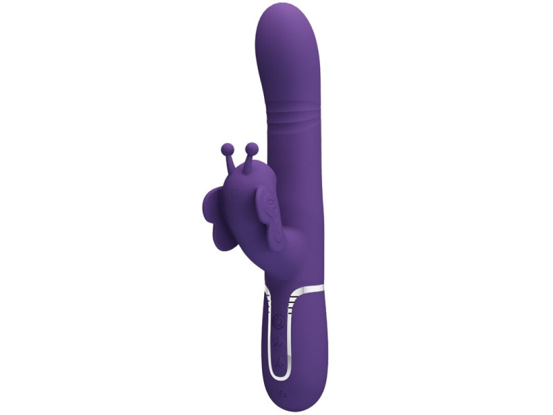 PRETTY LOVE - MULTIFUNCTION RABBIT VIBRATOR 4 IN 1 BUTTERFLY PURPLE