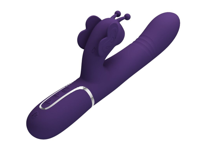 PRETTY LOVE - MULTIFUNCTION RABBIT VIBRATOR 4 IN 1 BUTTERFLY PURPLE