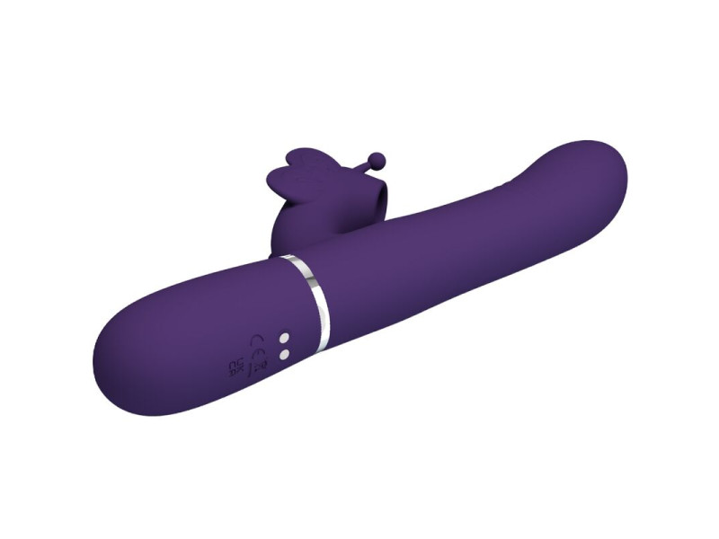 PRETTY LOVE - MULTIFUNCTION RABBIT VIBRATOR 4 IN 1 BUTTERFLY PURPLE