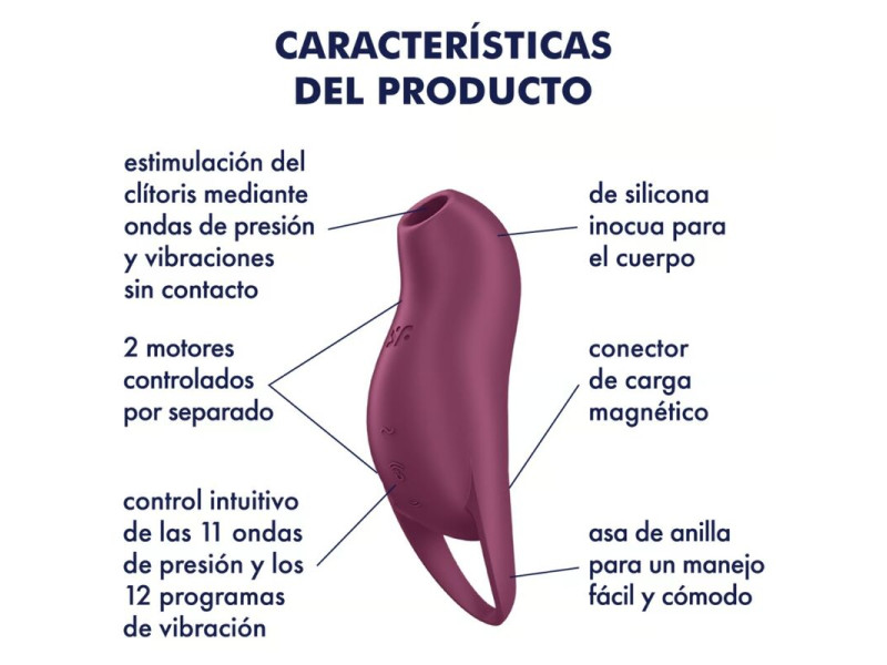 SATISFYER - POCKET PRO 1 CLITORIS STIMULATOR GARNET