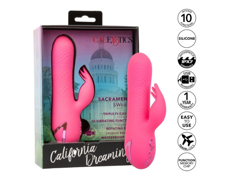 CALEXOTICS - SACRAMENTO SWEETIE VIBRATOR RABBIT PINK BY CALIFORNIA DREAMING