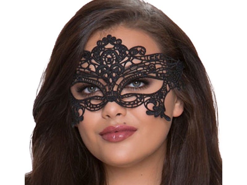 QUEEN LINGERIE - WIDE BLACK LACE MASK