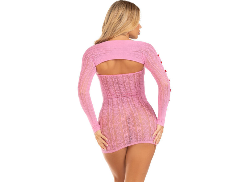 LEG AVENUE - DRESS HEART & BOWS PINK ONE SIZE