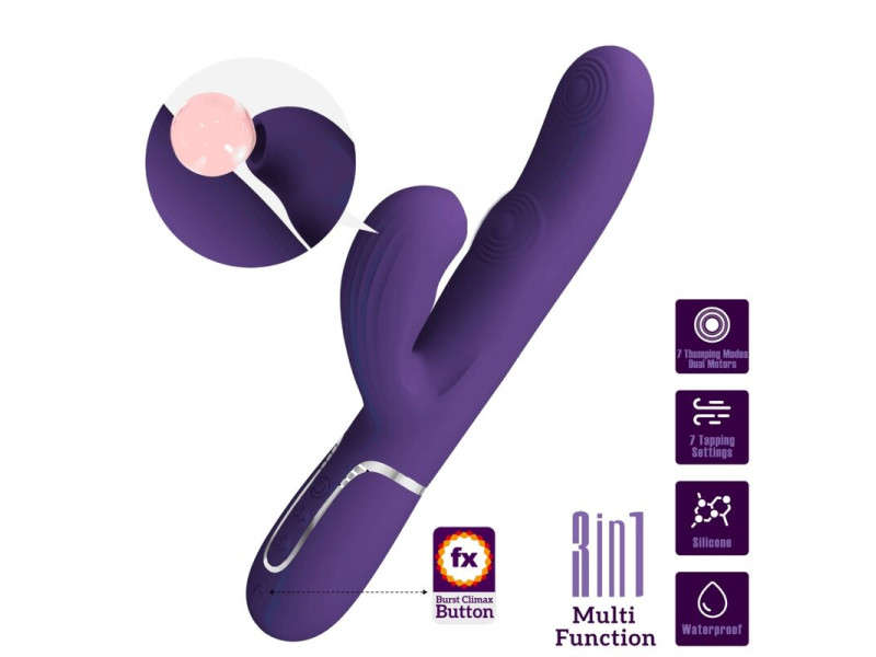 PRETTY LOVE - PERLITA G-SPOT VIBRATOR 3 IN 1 MULTIFUNCTION PURPLE