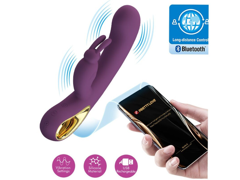 PRETTY LOVE - LIAM RABBIT VIBRATOR & G SPOT STIMULATOR PURPLE