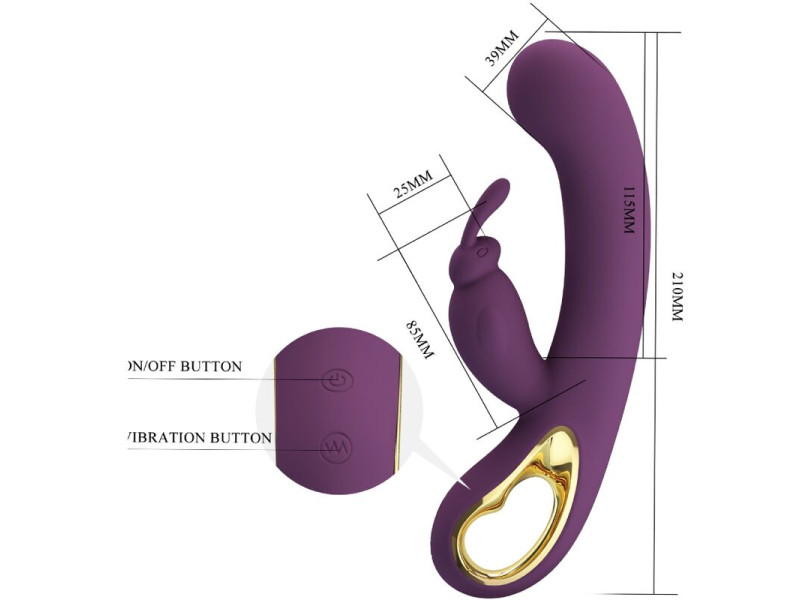 PRETTY LOVE - LIAM RABBIT VIBRATOR & G SPOT STIMULATOR PURPLE