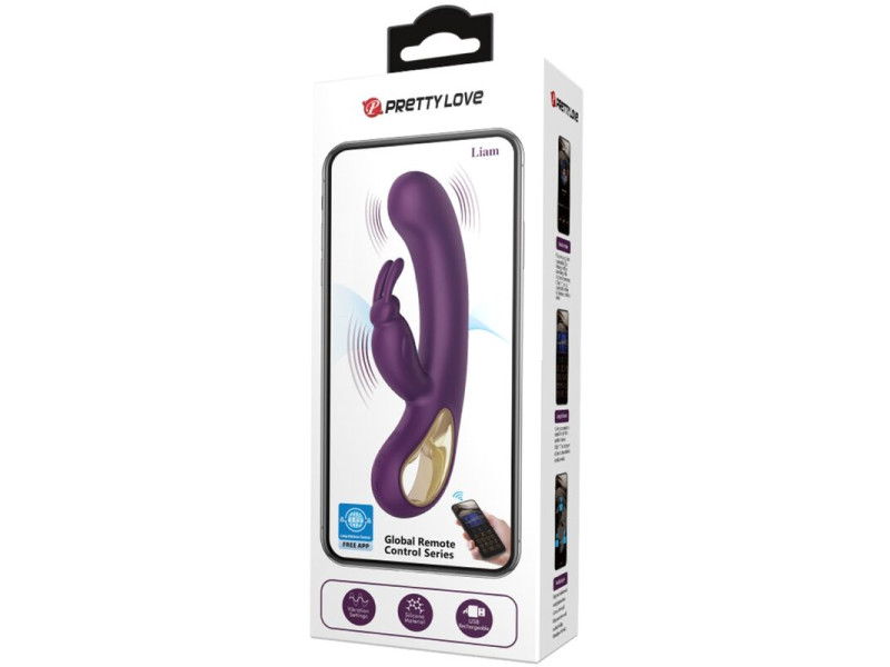 PRETTY LOVE - LIAM RABBIT VIBRATOR & G SPOT STIMULATOR PURPLE