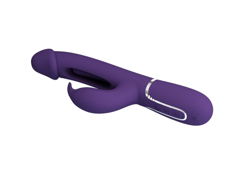 PRETTY LOVE - KAMPAS RABBIT 3 IN 1 MULTIFUNCTION VIBRATOR WITH TONGUE VIOLET