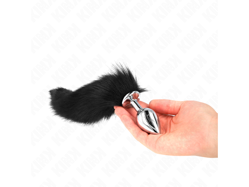 KINK - ANAL PLUG SIZE M 8 X 3.5 CM WITH SYNTHETIC TAIL 40 CM BLACK