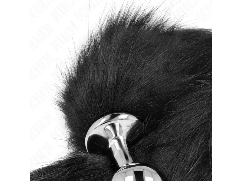KINK - ANAL PLUG SIZE M 8 X 3.5 CM WITH SYNTHETIC TAIL 40 CM BLACK