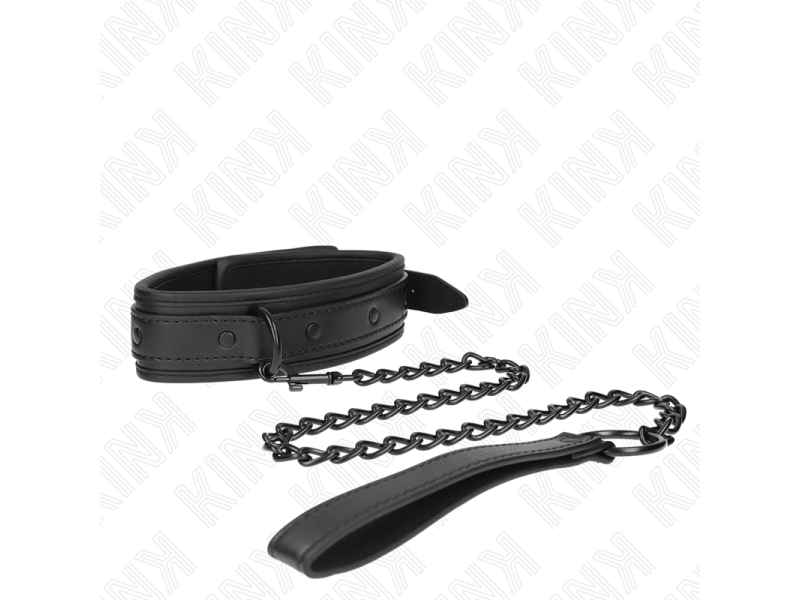 KINK - NEOPRENE BONDAGE COLLAR MODEL 2 WITH BELT 78 CM ADJUSTABLE 37.5 X 49.5 CM