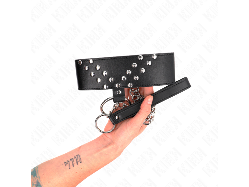 KINK - NECKLACE WITH BELT 65 CM WITH V RIVET ADJUSTABLE 36-43 CM X 5 CM