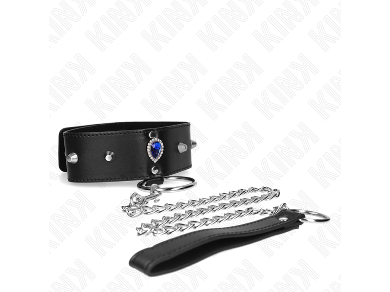 KINK - NECKLACE 65 CM WITH STRAP WITH BLUE DIAMONDS ADJUSTABLE 36-43 CM X 5 CM