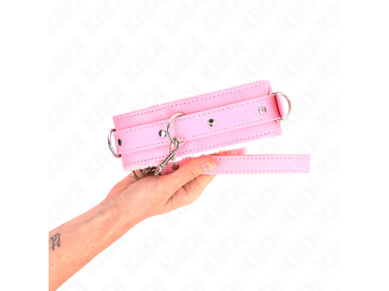 KINK - COLLAR WITH LEASH 65 CM WITH RESTRICTIONS PINK 36-42 CM X 5.5 CM