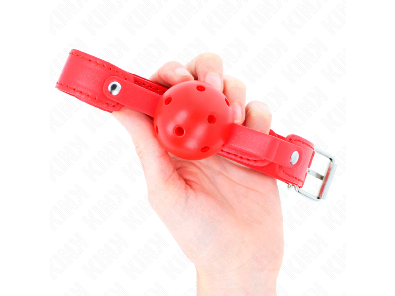 KINK - RED BREATHABLE BALL 4.5 CM GAG 65 x 2.5 CM