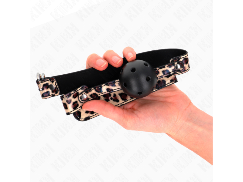 KINK - LEOPARD BREATHABLE BALL 4.5 CM GAG 65 x 2.5 CM