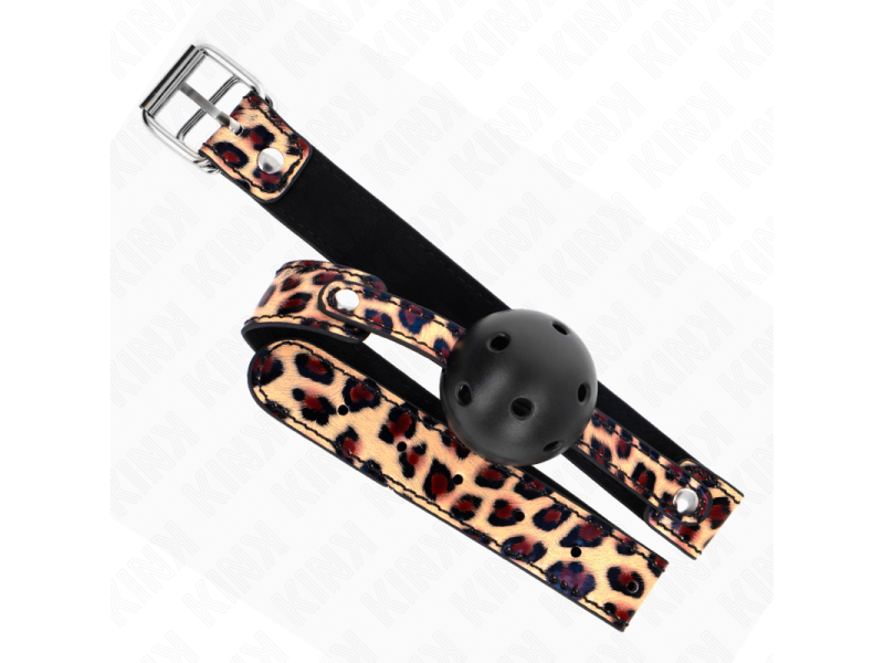 KINK - LEOPARD BREATHABLE BALL 4.5 CM GAG 65 x 2.5 CM