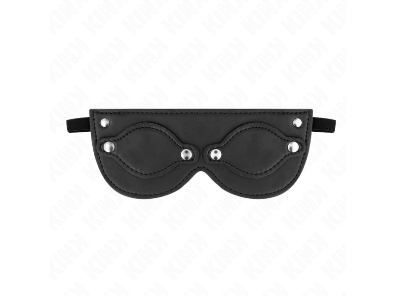 KINK - LEATHERETTE MASK WITH DETACHABLE EYE COVERS 22 x 9 CM