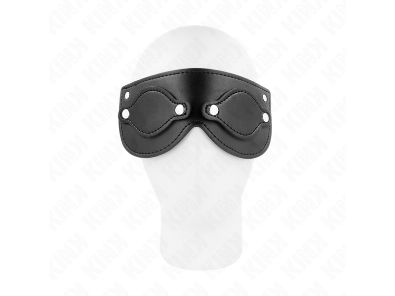 KINK - LEATHERETTE MASK WITH DETACHABLE EYE COVERS 22 x 9 CM