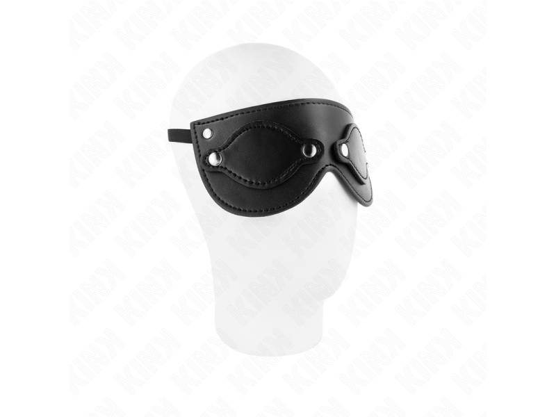 KINK - LEATHERETTE MASK WITH DETACHABLE EYE COVERS 22 x 9 CM